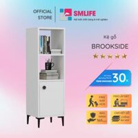 Kệ sách, kệ trang trí gỗ hiện đại SMLIFE Brookside   Gỗ MDF dày 17mm chống ẩm  D38xR35xC112cm - Trắng