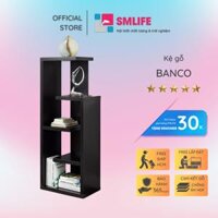 Kệ sách, kệ trang trí gỗ hiện đại SMLIFE Banco   Gỗ MDF dày 17mm chống ẩm  D47xR30xC120cm - Đen