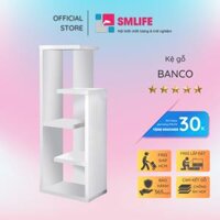 Kệ sách, kệ trang trí gỗ hiện đại SMLIFE Banco   Gỗ MDF dày 17mm chống ẩm  D47xR30xC120cm - Trắng