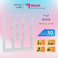 Kệ sách, kệ trang trí gỗ hiện đại SMLIFE Biggie | Gỗ MDF dày 17mm chống ẩm | D130xR25xC150cm