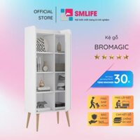 Kệ sách, kệ trang trí gỗ hiện đại SMLIFE Bromagic   Gỗ MDF dày 17mm chống ẩm  D64xR30xC146cm - Trắng