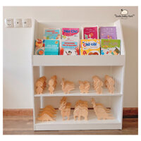 Kệ sách kết hợp kệ đồ chơi đồ chơi gỗ cho bé , kệ ô vuông, kệ mầm non, kệ montessori, kệ sách cho bé - Toy shelf- Booksh