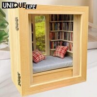 Kệ Sách Mini Trang Trí Thu Nhỏ Kệ Sách Gỗ Sưu Tập Lưu Niệm Trang Trí Sách Mini Cho Kệ Nhà Để Bàn Trang Trí