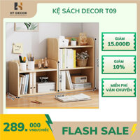 Kệ Sách T09 Để Bàn Làm Việc, Ký Túc Xá, Đựng Sách Vở Tài Liệu Nhỏ Gọn, Độc Đáo - HT Decor