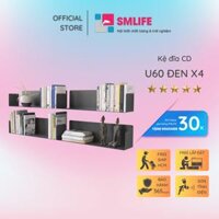 Kệ sách treo tường chữ U60 Set 4 - Đen