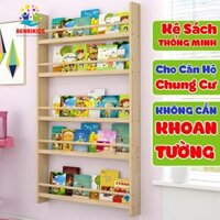 Kệ Sách Treo Tường, Kệ Gỗ Treo Tường Vintage, Giá Sách Treo Tường Không Khoan Dễ Lắp Đặt, Kệ Sách Sau Cửa, Kệ Siêu Mỏng