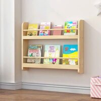 Kệ sách treo tường NTHT cho bé không cần khoan ,kệ mầm non gỗ thông nhập khẩu