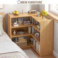 Kệ sách tự điều chỉnh kích thước thông minh MEIR gỗ MDF chống ẩm, Kệ sách xoay 90 độ để góc phòng tiện lợi A209