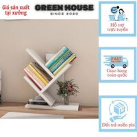 Kệ sách Tủ sách bằng gỗ giá rẻ hình xương cá với thiết kế 2 tầng thương hiệu GREEN HOUSE - GR113