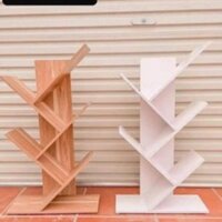 Kệ Sách Xương Cá- Kệ Sách Vuông Vân Gỗ Chống Trầy Xước