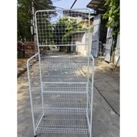 Kệ sắt 4 tầng đa năng, giá kệ quầy thu ngân, kệ tạp hoá, có khoang treo hàng , KT 165*80*40cm ( tặng kèm 5 móc treo)