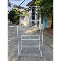 Kệ sắt 4 tầng đa năng, kệ tạp hoá, khoang treo hàng, phụ kiện rộng, KT 165*80*40cm