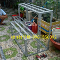 Kệ sắt bậc thang 2 tầng ( Nhiều kích thước độ cao lựa chọn) kệ sắt để cây cảnh ,cây bon sai sen dá