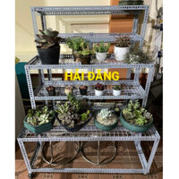 kệ sắt bậc thang 3 bậc 5 tầng( khung sắt V3- nhiều kích thước)khung kệ trồng cây cảnh,bonsai,senđá,xương rồng mini