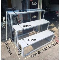 Kệ sắt Bậc Thang Kệ Tam Cấp kệ V lỗ 2 tầng 3 tầng lắp ráp sơn tĩnh điện, kệ trưng bày hàng hóa
