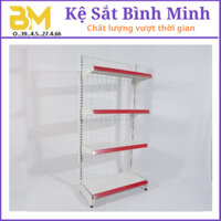Kệ Sắt Bình Minh - Kệ siêu thị đơn áp tường Dài 0.7m, cao 1.5m , 4 tầng . Kệ dày dặn , Kệ tạp hóa