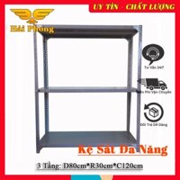 Kệ sắt đa năng 3tầng. Cao 1,2m *Dài 80cm* Rộng 30cm, màu xám ghi, sơn tĩnh điện…