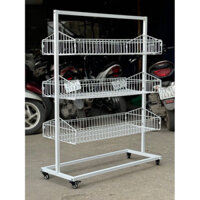 Kệ sắt để hàng 3 tầng / Kệ để hàng tạp hoá /Kệ để hoa quả/Kệ để đồ ăn vặt ( Cao 1m25 x Dài 90cm x Rộng 40cm)