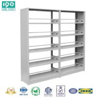 Kệ Sắt, Giá Sách Thư Viện 2 Khoang 2 Mặt GS03-2