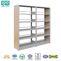 Kệ Sắt, Giá Sách Thư Viện Ốp Gỗ GS03G