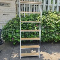 Kệ sắt, kệ trưng bày, kệ sách, kệ trang trí mặt gỗ khung sắt 70cmx1m9x15cm thanh lý
