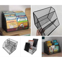 KỆ SẮT LƯỚI ĐỰNG SÁCH VỞ ĐỂ BÀN 3 NGĂN – Giải Pháp Gọn Gàng Cho Góc Học Tập
