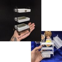 Kệ sắt mini cho búp bê dùng trang trí nhà búp bê Barbie, BJD tỉ lệ 1/12, 1/8. Dollhouse, Miniature
