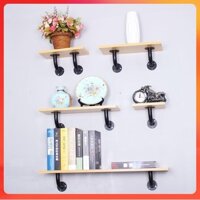 Kệ sắt ông nước treo tường kệ gỗ trang trí kệ sách giá sách để bàn, kệ để đồ treo tường, kệ hoa
