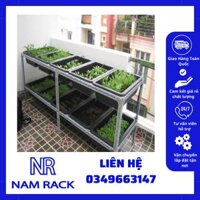 Kệ sắt trồng rau thông minh 2 tầng, 6 khay trồng rau kích cỡ 67x43x15 cm
