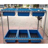 Kệ sắt trồng rau thông minh 1,2,3 tầng - 2,4,6 khay -Không Gồm Khay.Khay rau kích cỡ 67x43x15 cm - Không Gồm Khay