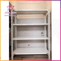 Kệ sắt trưng bày 4 Tầng, Cao 1m5 x Dài 1m2 x Rộng 40cm, Kệ sắt v lỗ, Màu Cam Xanh