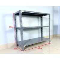 Kệ sắt v lỗ 3 tầng : dài 1m, rộng 0,3m, cao 1m