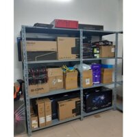 kệ sắt v lỗ lắp ghép 4 tầng: Dài 1m x rộng 30 x cao 1m5