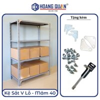 Kệ Sắt V Lỗ Mâm Dài 1m Rộng 40cm Lắp Ráp Kệ 3 Tầng 4 Tầng 5 Tầng Tặng Kèm Đế Nhựa Ốc Tán Điếu Vặn