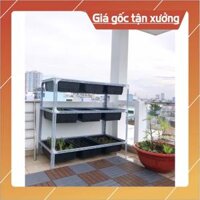 kệ sắt v lỗ trồng rau dùng khay 65cm x D1,3m x cao 1m,1,2m,1.5m đa năng tiện lợi - cao 1m - 3 tầng