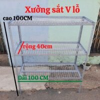 kê săt vi 3 tâng khô R40cm x Dai 100cm x Cao 60-80-100-120cm kê săt v lô đa năng.kê săt v lô dang vi - Cao 100cm - V4