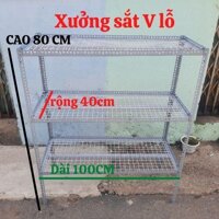 kê săt vi 3 tâng khô R40cm x Dai 100cm x Cao 60-80-100-120cm kê săt v lô đa năng.kê săt v lô dang vi - Cao 80cm - V4