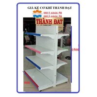 Kệ siêu thị đôi lưng tôn lỗ D900xC1500x 4 tầng. Hàng loại đẹp bao gồm nẹp meka