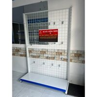 Kệ siêu thị lưới móc treo đồ (Cao 1m8 x dài 1m2) Tặng kèm 10 móc treo đồ 15cm