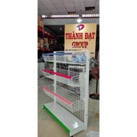 Kệ siêu thị Rổ Mì 1200x1500 x 3 tầng rổ + 1 tầng mâm- Hàng loại đẹp dày dặn kèm nẹp meka