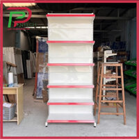 KỆ SIÊU THỊ TÔN KÍN,KỆ TÔN KÍN DÀY 0,8 LY C2M2xD90CMxR450 NẸP ĐỎ