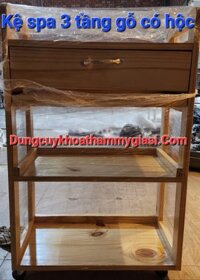 kệ spa 3 tầng gỗ có hộc
