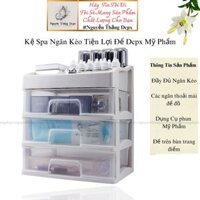 Kệ spa ngăn kéo tiện lợi, kệ nhựa mỹ phẩm dụng cụ phun xăm để trên bàn làm việc bàn makeup-KT  27.2x19.5x31 cm