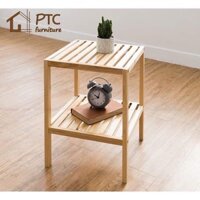 Kệ Tab Đầu Giường 2 Tầng Mặt Nan Gỗ - Gỗ Thông Nhập Khẩu