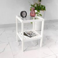 Kệ tab đầu giường - gỗ tự nhiên - mặt kính