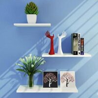 Kệ thanh ngang treo tường trang trí gỗ MDF chống ẩm phủ melamin - Sâu 20cm - Trắng - 30cm