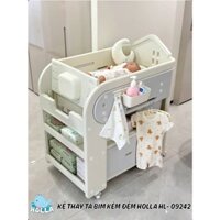 Kệ Thay Tã Bỉm Đa Năng Kèm Đệm Holla HL 09242 - Kệ Để Đồ Tích Hợp Chậu Hứng Nước