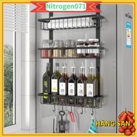 Kệ Thông Minh Dán Tủ Lạnh 2-3 Ngăn Tiện Dụng - Kệ Treo Tủ Lạnh Không Cần Đinh Có Móc Đen Giá Đựng Gia Vị Cho Nhà Bếp - Nitrogen071