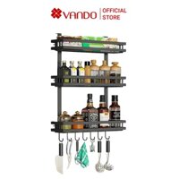 Kệ Thông Minh Gắn Tủ Lạnh VANDO 3 Ngăn Tiện Dụng Thép Carbon Chống Han Gỉ