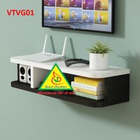 Kệ Ti Vi Treo Tường Trang Trí VTVG01 - Nội Thất Lắp Ráp - Trắng Đen